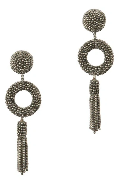 Deepa Gurnani Oliver Beaded Drop Earrings In Metallic