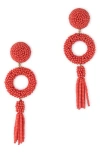 Deepa Gurnani Oliver Beaded Drop Earrings In Red