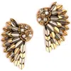 Deepa Gurnani Perry Wing Drop Earrings In Gold/gunmetal