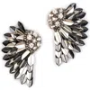 Deepa Gurnani Perry Wing Drop Earrings In Silver/gunmetal
