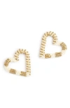 Deepa Gurnani Preeti Beaded Heart Hoop Earrings In Multi