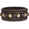 Deepa Gurnani Reed Bead & Crystal Bracelet In Brown