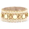 Deepa Gurnani Reed Bead & Crystal Bracelet In Gold