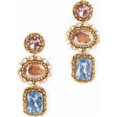 Deepa Gurnani Rehman Crystal Drop Earrings In Multi