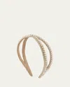 Deepa Gurnani Rei Glass Pearly Headband In Gold