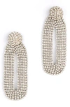 Deepa Gurnani Shyna Crystal Drop Earrings In Silver