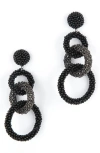 Deepa Gurnani Sienna Embellished Drop Earrings In Black