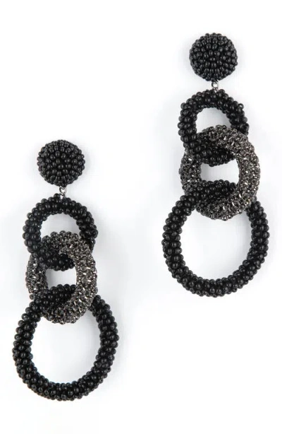 Deepa Gurnani Sienna Embellished Drop Earrings In Black