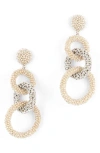 Deepa Gurnani Sienna Embellished Drop Earrings In Silver
