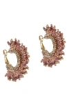 Deepa Gurnani Sierra Hoop Earrings In Pink