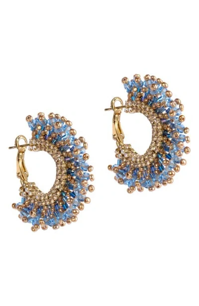 Deepa Gurnani Sierra Hoop Earrings In Blue