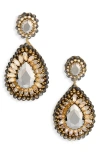 Deepa Gurnani Sisina Drop Earrings In Gold
