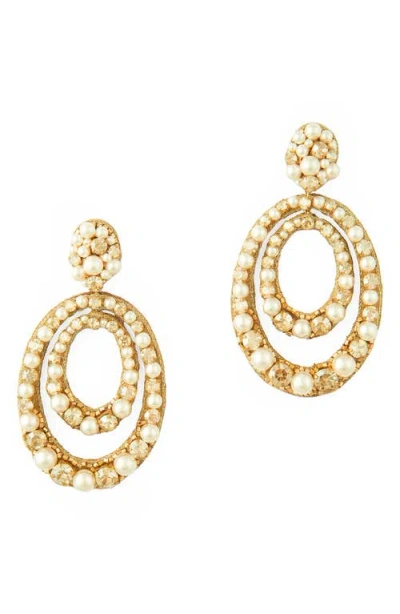 Deepa Gurnani Spencer Faux Pearl Drop Earrings In Gold