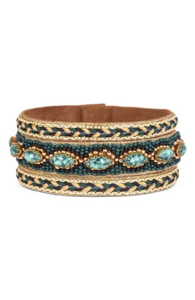 Deepa Gurnani Tanner Mixed Media Bracelet In Gold