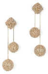 Deepa Gurnani Taryn Crystal Drop Earrings In Gold