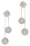 Deepa Gurnani Taryn Crystal Drop Earrings In Silver