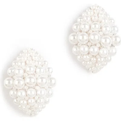 Deepa Gurnani Uma Faux Pearl Drop Earrings In Ivory