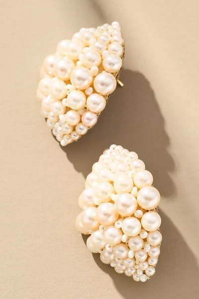 Deepa Gurnani Uma Pearl Cluster Drop Earrings In Gold