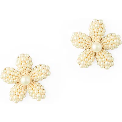 Deepa Gurnani Venetia Drop Earrings In White