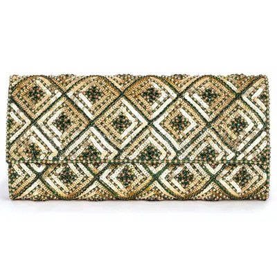 Deepa Gurnani Women's Cadenza Clutch In Emerald In Gold
