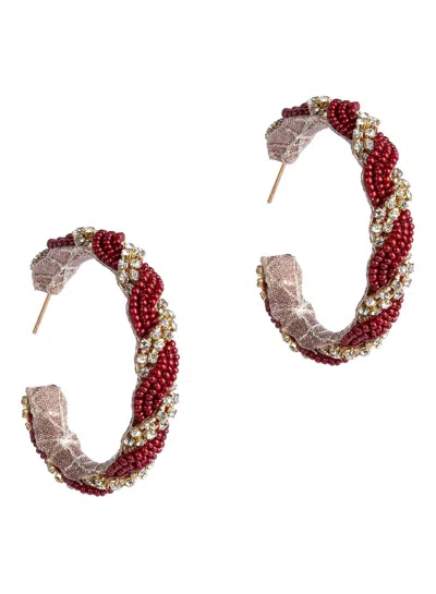 Deepa Gurnani Women's Doris Earrings In Maroon In Multi