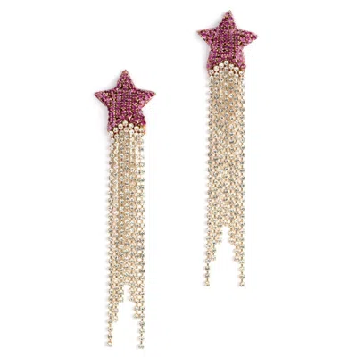Deepa Gurnani Women's Evren Earrings In Fuchsia In Multi