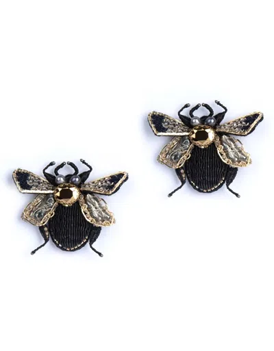 Deepa Gurnani Women's Scarab Earring In Black