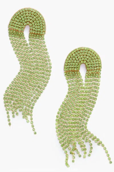 Deepa Gurnani Women's Warren Rhinestone Drop Earrings In Lime In Green
