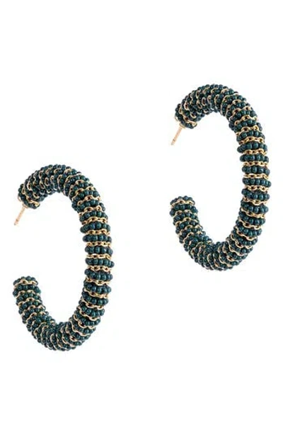 Deepa Gurnani Zareen Hoop Earrings In Green