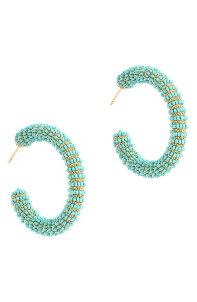 Deepa Gurnani Zareen Hoop Earrings In Green