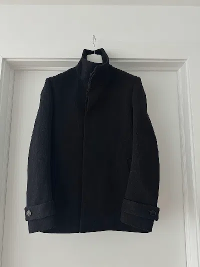 Pre-owned Deepti Short Wool Coat In Black