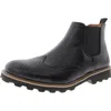 Deer Stags Brayden Mens Leather Slip On Ankle Boots In Black