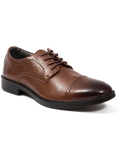 Deer Stags Gramercy Mens Faux Leather Oxfords In Brown