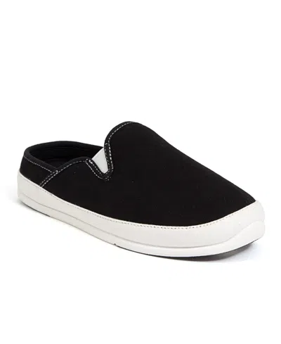 Deer Stags Kids  Lil Spike Slipper Black Canvas Round Toe Slip-on Jobb2160