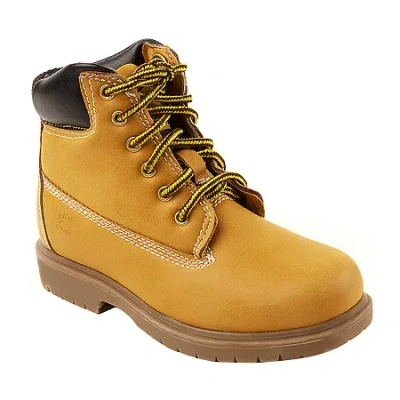 Deer Stags Little & Big Kid Boys Mak2 Block Heel Hiking Boots Wide Width In White