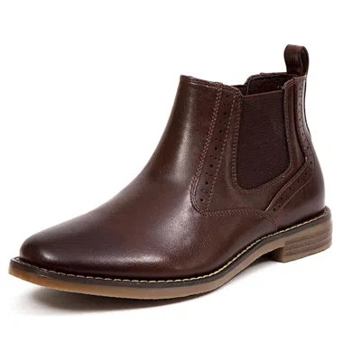 Deer Stags Kids' Malcol Boots Boys Dark Brown Square Toe Ankle Chelsea Rhs8509