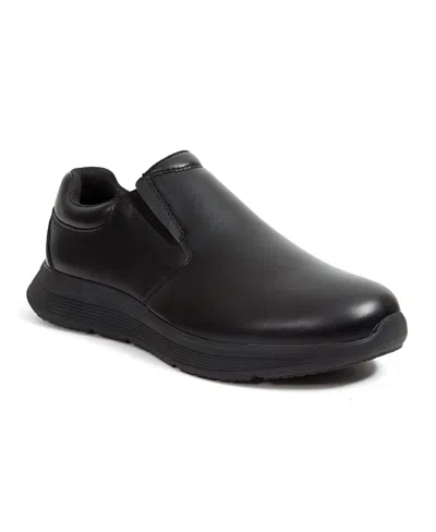 Deer Stags Men's Valdez Slip-resistant Workwear Slip-on Loafer In Black