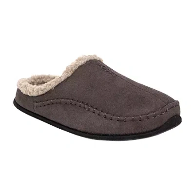 Deer Stags Nordic Mens Clog Slippers Wide Width In Gray