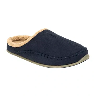 Deer Stags Nordic Mens Clog Slippers Wide Width In Blue