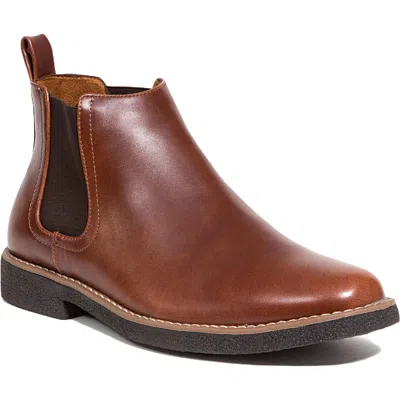 Deer Stags Rockland Mens Faux Leather Slip On Ankle Boots In Brown