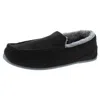 Deer Stags Spun Mens Comfort Insole Faux Fur Lined Loafer Slippers In Black
