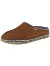 Deer Stags Wherever Mens Faux Suede Knit Trim Mule Slippers In Pink