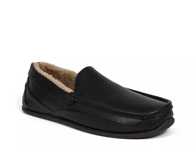 Deer Stags Spun Mens Moccasin Slippers Wide Width In Black