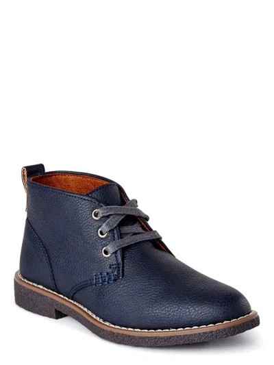 Deer Stags Kids' Youth  Freeport Boot Blue Faux Leather Round Toe Ankle Chukka Rhs7677