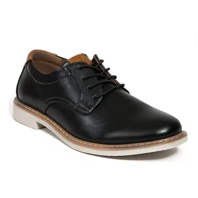 Deer Stags Kids' Youth  Marco Oxford Black Leather Lace Up Formal Dress Shoes Htat26