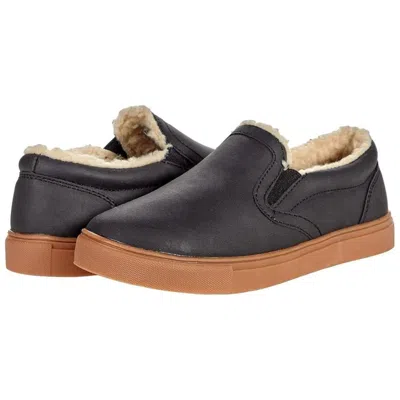Deer Stags Kids' Youth  Tillard Sneakers Black Leather Faux Fur Casual Shoes Rhs6712