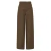 Deer You Women's Neutrals / Green / Brown Ivy Impressing Wide Leg Tailored Trouser In Kalamatta Olive In Green