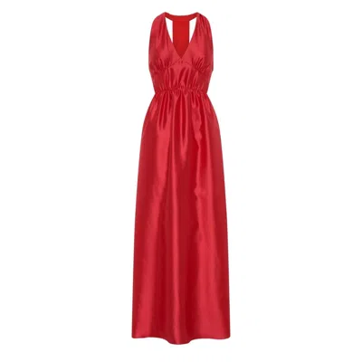 Deer You Women's Odette Halter Full Length Evening Dress In Red