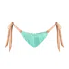 Deessa Ibiza Women's Gold / Green / Rose Gold Mint Metallic High Leg Tie-side Bikini Bottom Leah Sargantana