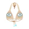 Deessa Ibiza Women's Neutrals / Gold Gold Metallic Ibiza Bikini Top Mari Good Vibes Only